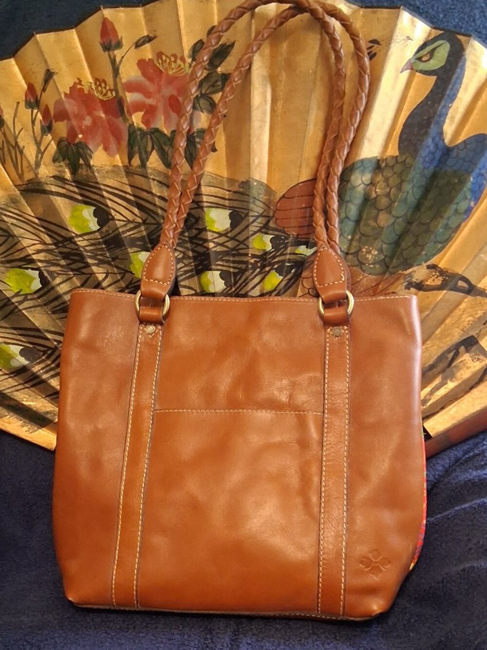 Patricia Nash Leather Poppy Tote Bag Tropical Dreams Pineapple Leather - Picture 2 of 16